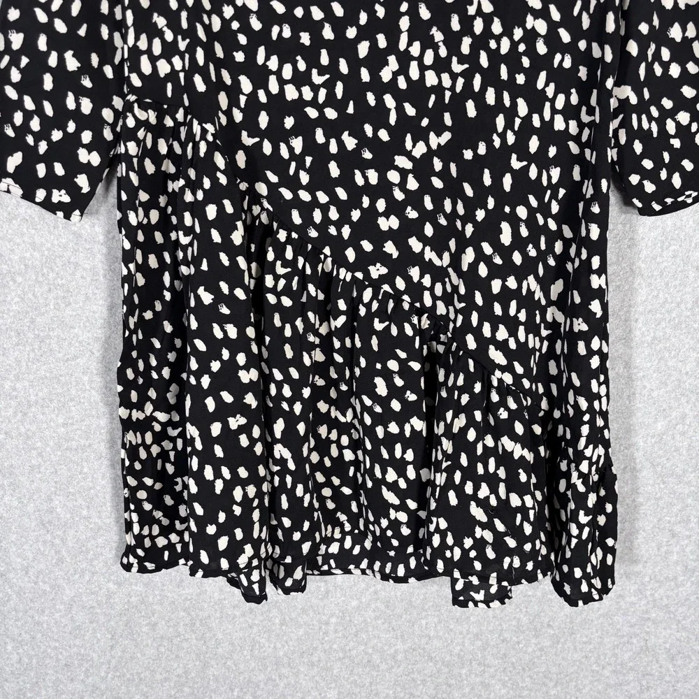 Hayden Girls Babydoll Dress Large Dalmatian Tiered Asymmetric Ruffles Flowy‎